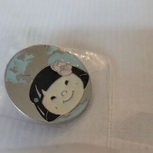 Disney Silver and Light Blue Smiling Character Pin